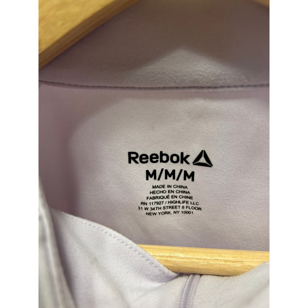 Reebok Quarter Zip Pullover Womens Medium Lavender Purple Excellent Thumbholes - Picture 5 of 7
